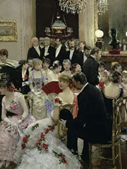 Stylish Prints: La soiree - Autour du piano, c. 1880. Creator: Beraud, Jean (1849-1936)