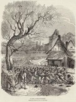 Rugby Collection: La Soule, en Basse - Normandie, pub February 28, 1852. Creator: French School (19th Century)