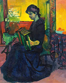Province Prints: La suonatrice (Accordion Player), c1909. Creator: Giacometti; Giovanni (1868-1933)