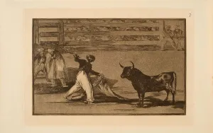 Bullfighting Prints: La Tauromaquia: Origin of the Harpoons or Banderillas