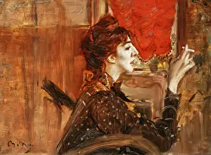 Smoker Prints: La tenda rossa (The red tent), 1904. Creator: Boldini, Giovanni (1842-1931)