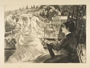 La Terrasse de la VIlla Brancas, 1876. Creator: Felix Bracquemond