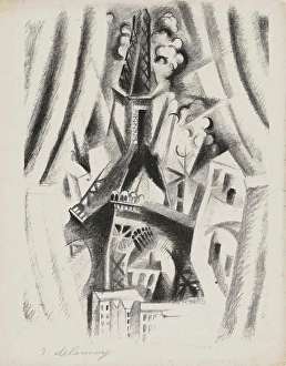 Delaunay Prints: La Tour aux Rideaux, 1926. Creator: Robert Delaunay