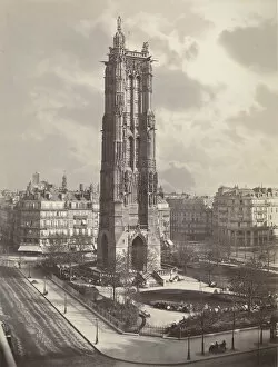 Belfry Gallery: La Tour St. Jacques La Boucherie a Paris, ca. 1867. Creator: Charles Soulier