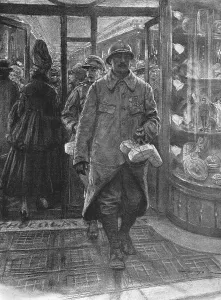 J Simont Prints: La treve des confiseurs; L'homme des tranchees