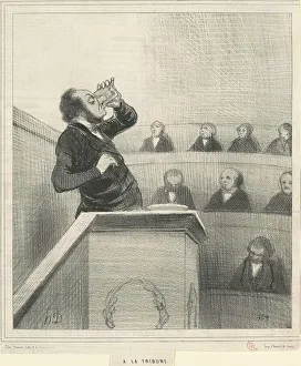 A la tribune, 19th century. Creator: Honore Daumier
