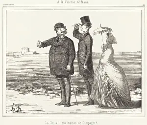 Parasol Prints: A la Varenne - St-Maur, 1862. Creator: Honore Daumier