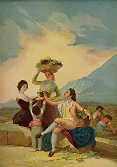 Harvest Prints: La Vendimia, (The Grape Harvest or Autumn), 1786, (c1934). Artist: Francisco Goya