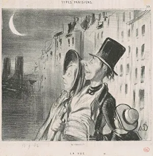 Crescent Moon Prints: La Vue, 19th century. Creator: Honore Daumier