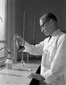 Artificer Gallery: Lab technician at a steelworks in Sheffield, South Yorkshire, 1963