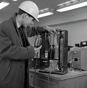 Steelworker Prints: Lab testing at the Park Gate Iron & Steel Co, Rotherham, South Yorkshire, 1964