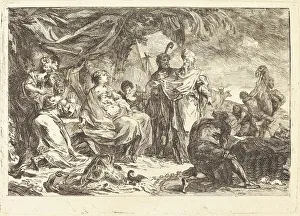 Laban Prints: Laban cherchant ses dieux, 1753. Creator: Gabriel de Saint-Aubin