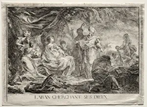 Laban cherchant ses dieux. Creator: Augustin de Saint-Aubin (French, 1736-1807)