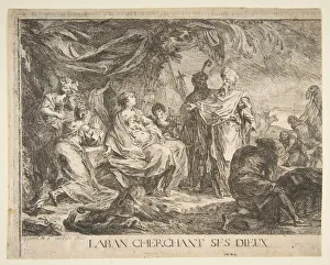 Searching Prints: Laban cherchent ses dieux, 1753. Creator: Gabriel de Saint-Aubin