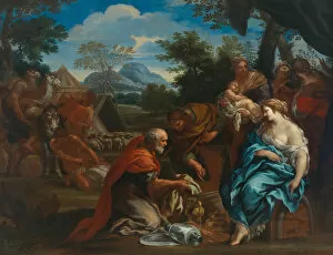 Israelites Gallery: Laban searches for the images of gods, hidden by Rahel, 1670s