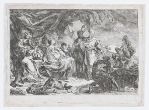 Stolen Prints: Laban Searching for his Household Gods, ca. 1753. Creator: Gabriel de Saint-Aubin