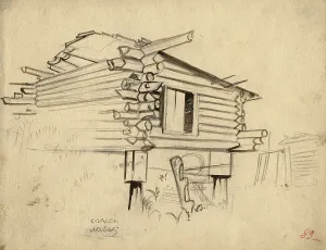 House On Stilts Prints: Labaz. Selkups, 1920. Creator: A. G. Vargin
