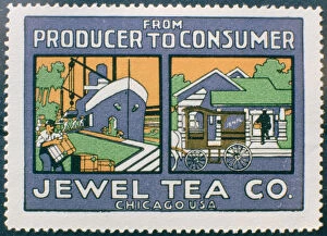Images Dated 9th July 2008: Label advertising the Jewel Tea Co of Chicago, USA