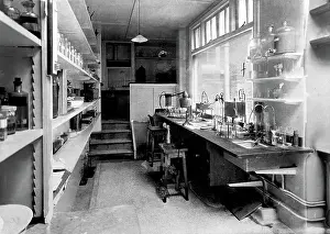 Laboratory Prints: A laboratory, possibly at the Hahnemann Hospital and Homeopathic Dispensaries