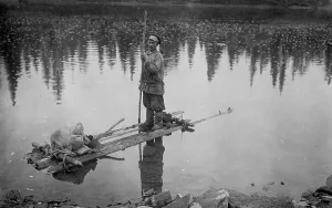 Gi Ivanov Prints: A Laborer Returning From a Land-Management Expedition on a Raft After His Dismissal