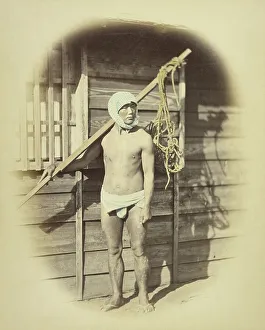 Loin Cloth Prints: A Laborer in Summer Dress, about 1868. Creator: Felice Beato