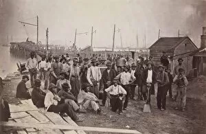 Us Army Gallery: Laborers at Quartermasters Wharf, Alexandria, Virginia, 1863-65