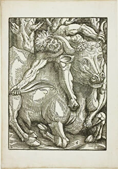 Labours Of Hercules Collection: The Labors of Hercules: Hercules Capture of the Cretan Bull, c. 1528. Creator: Gabriel Salmon