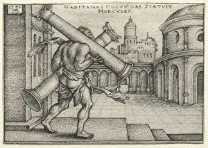 The Labors of Hercules: Hercules and the Columns of Gades, 1545. Creator: Hans Sebald Beham