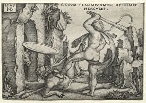 1500 1550 Prints: The Labors of Hercules: Hercules Killing the Giant Cacus