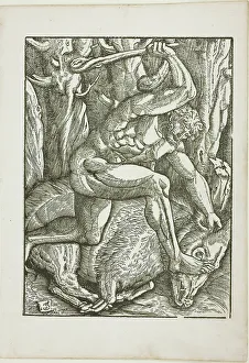 The Labors of Hercules: Hercules Subduing the Erymanthian Boar, c. 1528. Creator: Gabriel Salmon