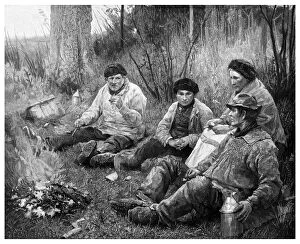 Lunchbreak Collection: Labourers after dinner, 1895.Artist: JM Johnstone