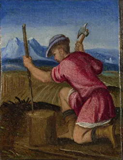 The Labours of the Months: February, c. 1580. Artist: Italian master The Labours of the Months: February, c. 1580. Artist: Italian master