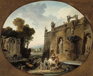 Watering Hole Prints: L'Abreuvoir, 1804. Creator: Hubert Robert