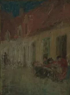 Oil On Paperboard Gallery: Lace Makers, Bruges, 1912. Creator: Harriet Blackstone