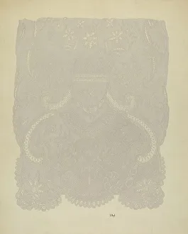 Section Prints: Lace Wedding Veil (Section of), c. 1938. Creator: Joseph L. Boyd