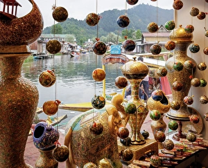 Silk Road Prints: Lacquered Papier Mache, Dal Lake, Srinagar, Kashmir, India, 2023. Creator: Peter Thompson