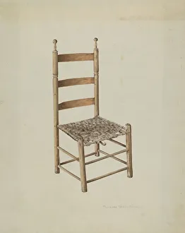Ladder Back Chair, 1935/1942. Creator: Florence Grant Brown