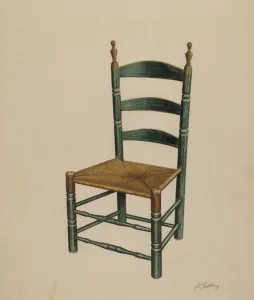 Ladder Back Chair Prints: Ladder Back Chair, c. 1939. Creator: John Cutting