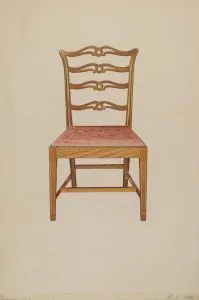 Ryder Albert Prints: Ladderback Chair, 1935 / 1942. Creator: Albert Ryder