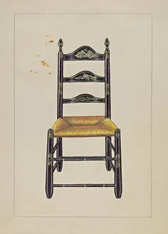 Rush Bottom Prints: Ladderback Chair, c. 1936. Creator: Gerald Bernhardt