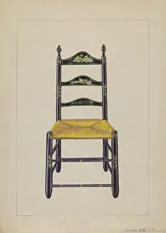 Rush Bottom Prints: Ladderback Chair, c. 1936. Creator: Gerald Bernhardt