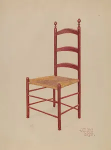 Ladder Back Chair Prints: Ladderback Chair, c. 1937. Creator: Julie C Brush