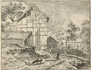 Everdingen Prints: The Two Ladders, 17th century. Creator: Allart van Everdingen