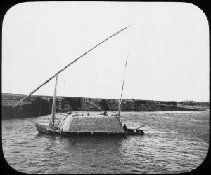 Loaded Gallery: A laden dahabiyeh, Egypt, c1890. Artist: Newton & Co
