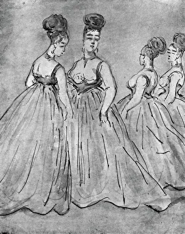 Paul George Prints: Four Ladies, 19th century, (1930). Artist: Constantin Guys