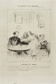 French Text Gallery: The Ladies Doctor (plate 23), 1843. Creator: Charles Emile Jacque