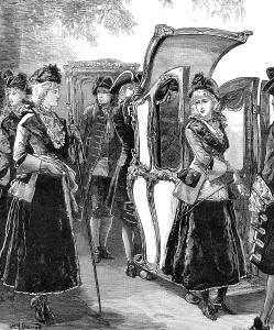 Dresses Prints: Three ladies of fashion on their way to 'Ye Olde English Fayre