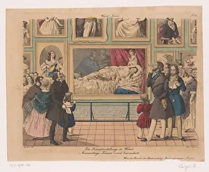 Dreaming Prints: Ladies and gentlemen admire paintings at an exhibition in Vienna
