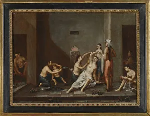 Chopine Collection: Ladies in the Hammam, 1741. Artist: Anonymous
