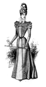 Fashionable Prints: Ladies Page: a braided cloth gown, 1898